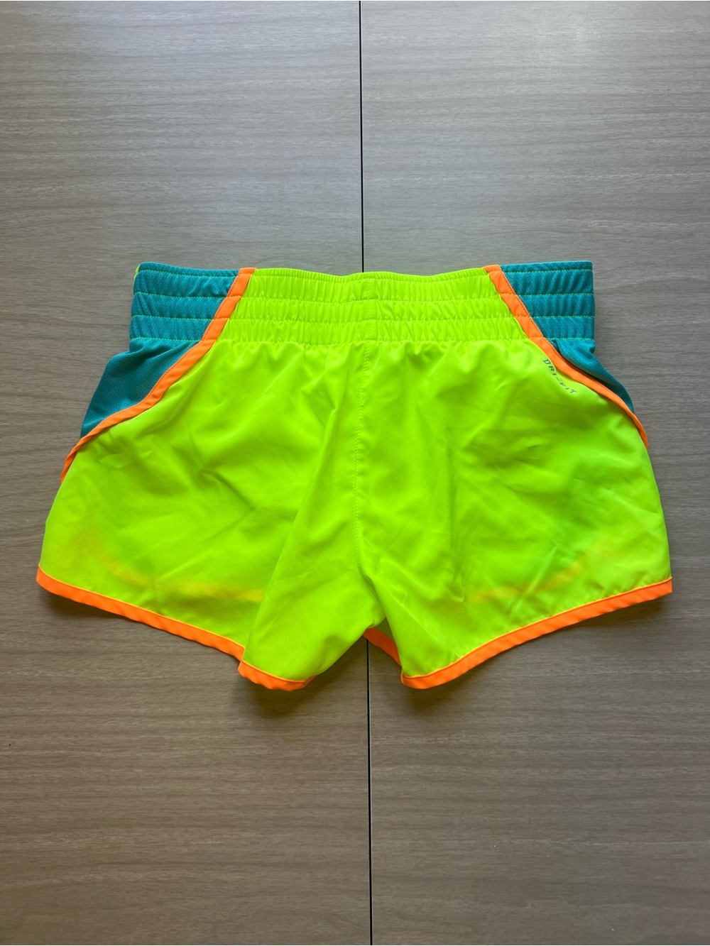 Nike Dri-FIT Women's Running Shorts Neon Colorblock XS - Picture 2 of 3